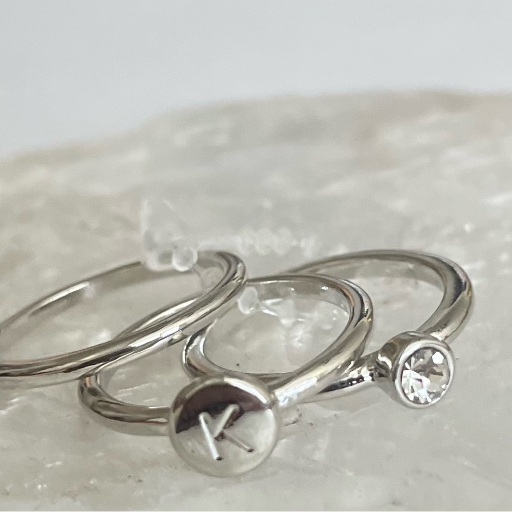 Bansri set of 3 Silver Stacking Rings